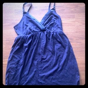 Navy blue nursing night gown